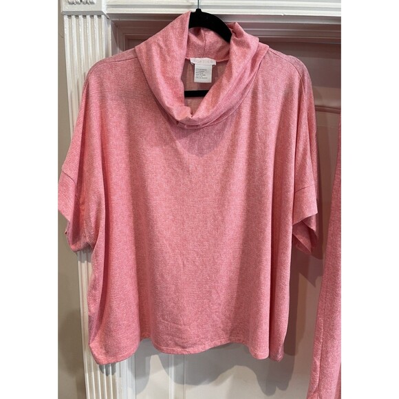 Softies Dream JerseyCowl Neck Lounge Set Peach Sz L/XL Quiet Luxury Athleisure - Picture 3 of 14